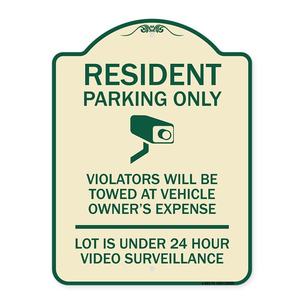 Reserved Parking Resident Parking Only Violators Will Be Towed at Owners Expense Lot, TG-1824-23035